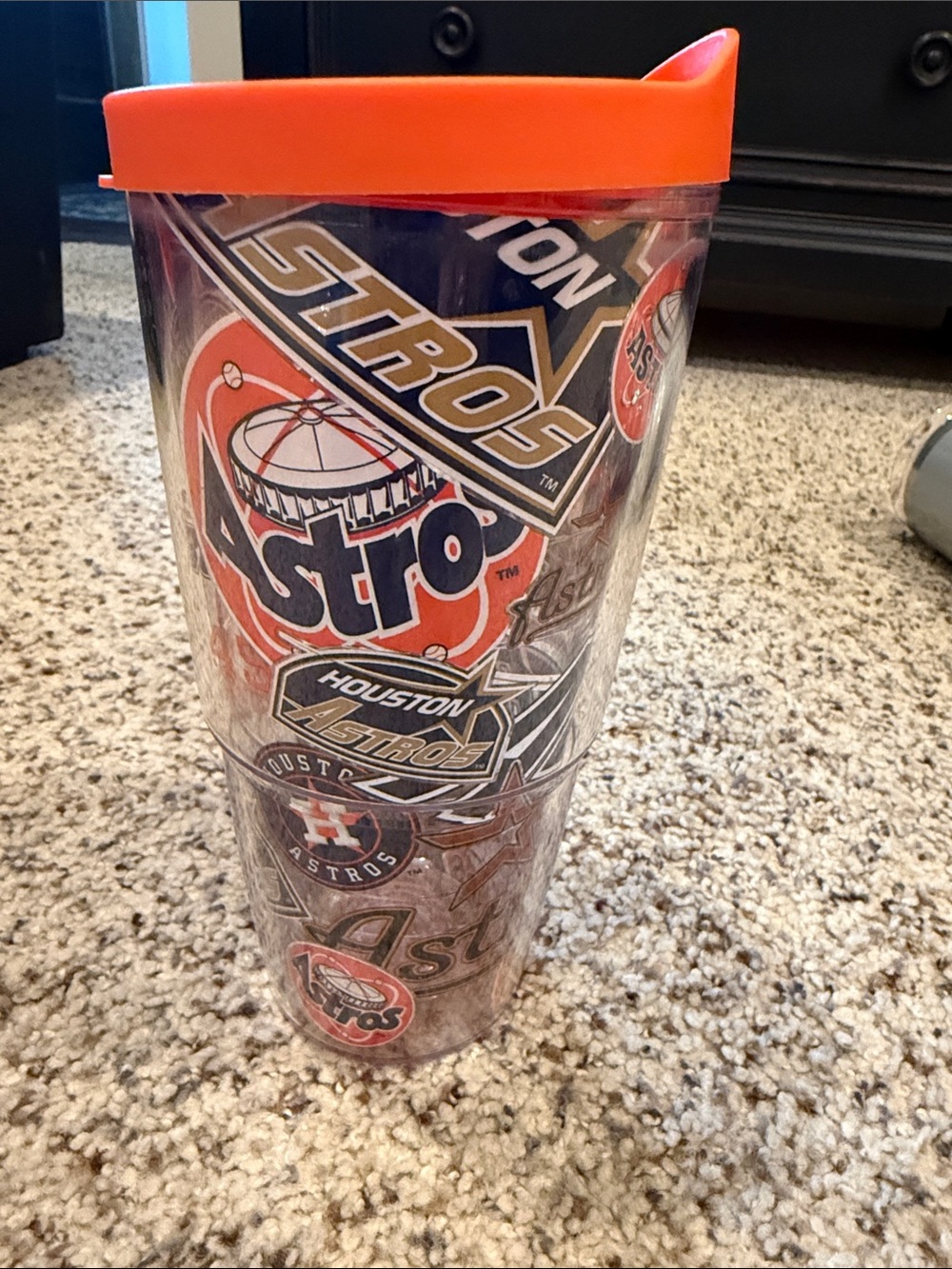 Houston Astros Logo Tumbler with Orange Lid